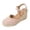 Red, variant on Rokment Handmade Rope Flower Espadrilles Platform Wedges Dress Sandals for Women Bride Wedding Vintage Boho Beach Crochet Closed Toe Chunky High Heels Dressy Summer Shoes Beige Size 6