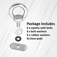 thumbnail image 3 of ACDANC Kayak Track Mount Accessories 6 Pack,Stainless Steel Tie Down Eyelet Rail System for Kayak Canoe Boat Trailer Sailboat, 3 of 7