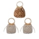 thumbnail image 1 of Bolso de mano mini para mujer, tipo cubo de agua, con cordón, tejido a mano, para playa, con red de pesca, 1 of 6
