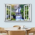 thumbnail image 3 of wall26 Canvas Print Wall Art Window View Rustic Waterfall Rapid Lake Stream River Wilderness Nature Photography Realism Scenic Landscape Multicolor for Living Room, Bedroom, Office - 12"x18&quot, 3 of 5