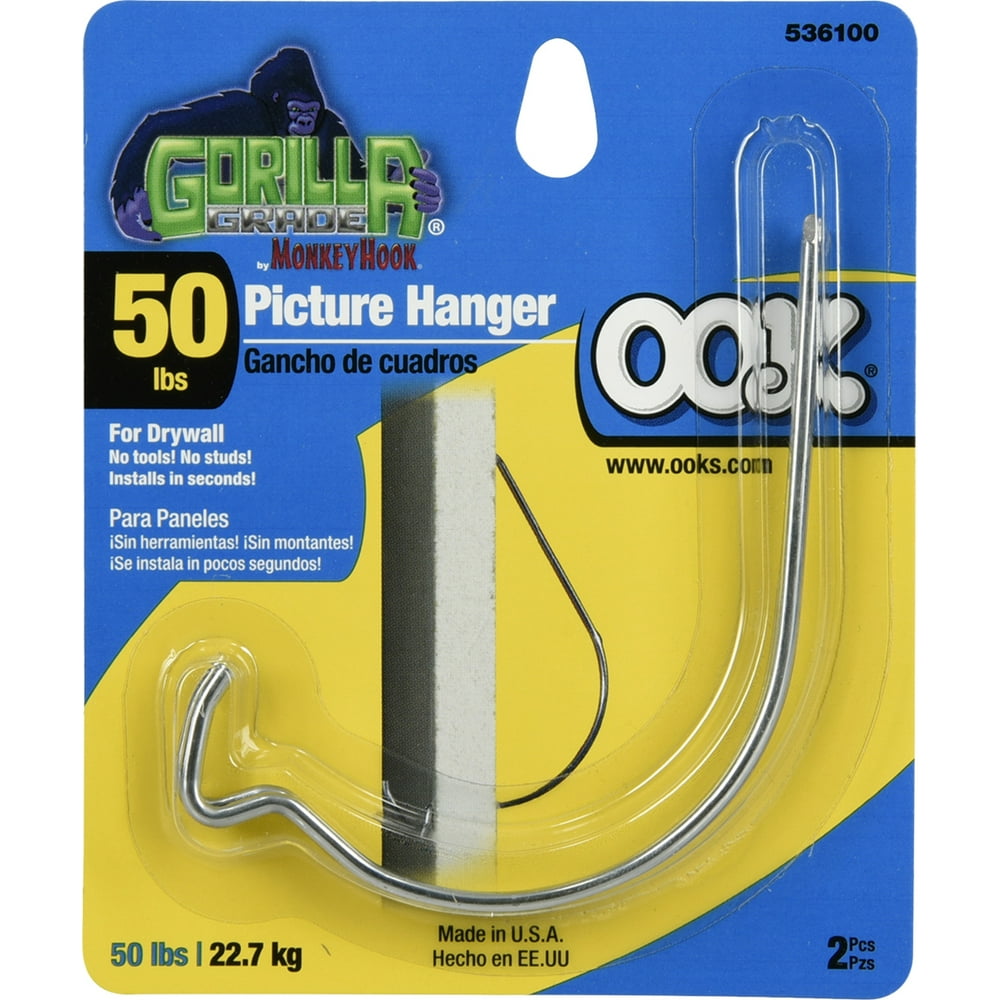 OOK 536100 Gorilla Hooks, Picture and Mirror Hanger (50lb) 2 Pack