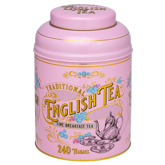Lata de té New English Teas Victorian Pink con 240 bolsitas