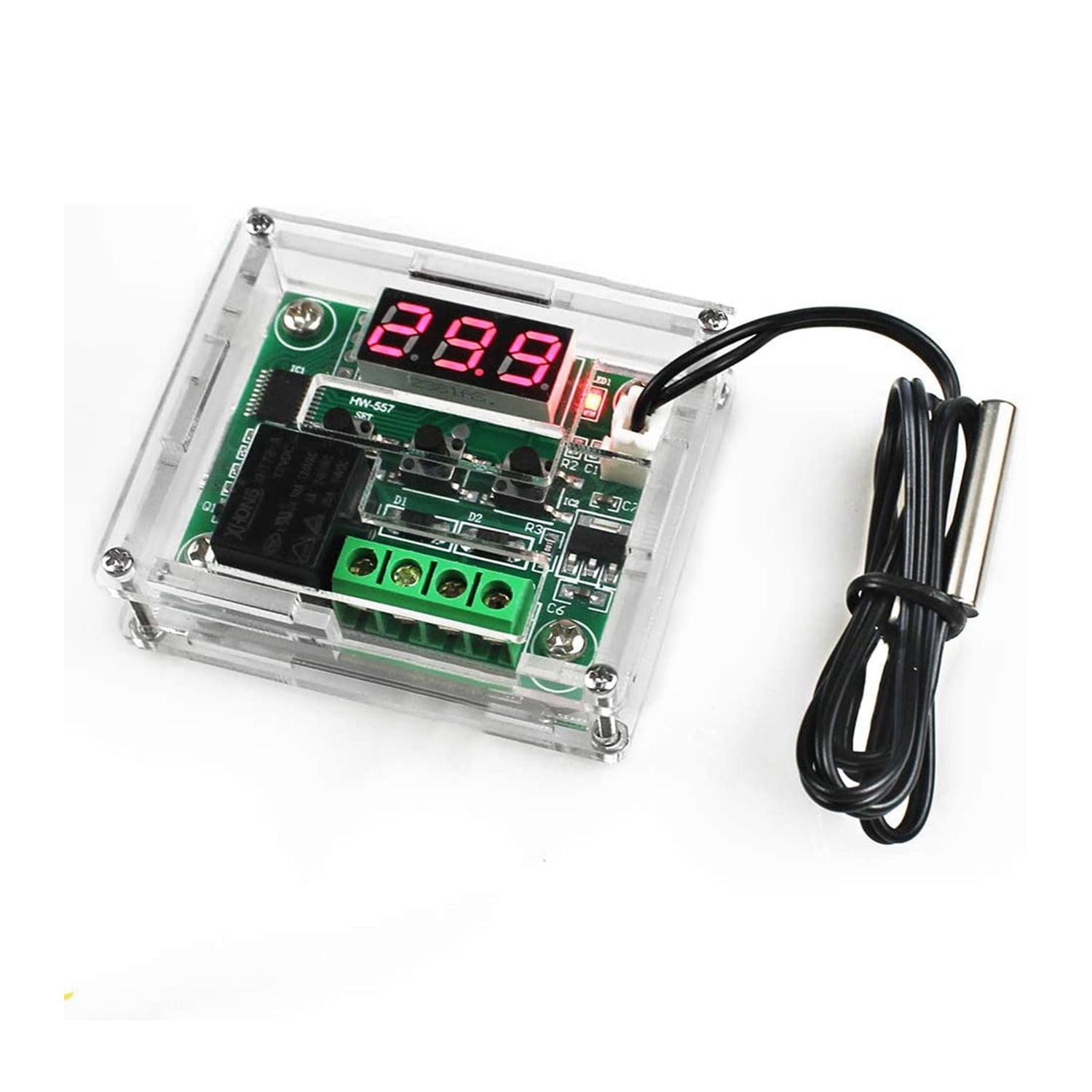 Acrylic Case Box Protector Kit For XH-W1209 Digital Temperature Control Module 