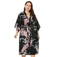 thumbnail image 3 of Black Mommy and Me Robes, Floral, Satin Feel, 3 of 8