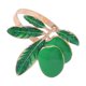thumbnail image 1 of Zhuge Anillo de servilleta para decoración de escritorio de hotel y restaurante, anillo de servilleta de aleación de imitación de fruta dorada, anillo de servilleta con boca, 12 piezas (verde), 1 of 3