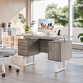thumbnail image 2 of Furnibear Computer Desk with Drawers, Storage Cabinet with Built-in Outlets, USB Ports for Home Office, Washed Gray, 2 of 8