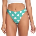 thumbnail image 1 of Balery Teal Turquoise And White Polka Dot Tangas de Algodón para Mujer con Estampado – Ropa Interior Sexy, Transpirable, G-string-3X-Large, 1 of 6