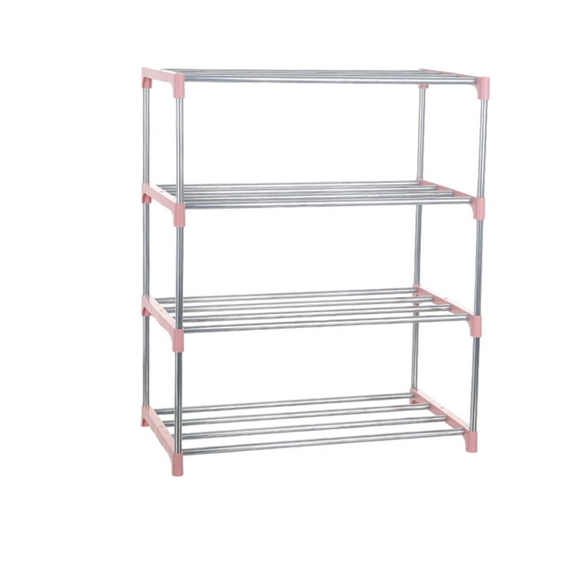 Unité de Rangement Empilable pour Chaussures en Métal - Système d'Étagère Modulaire pour Appartements, Entrées, Garages (Acier Inoxydable Antirouille)