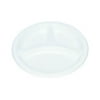 Tablemate 19644WH Plastic Dinnerware, Compartment Plates, 9" Diameter, White, 125/Pack