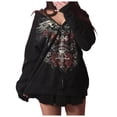thumbnail image 2 of FASHOFT Zip up Jackets for Women Y2k Grunge Zipper Hoodie Women Oversized Emo Goth 2000s Graphic Baggy Sweatshirts Streetwear Black L, 2 of 4