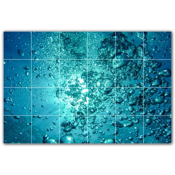 Picture-Tiles.com: Coral Ceramic Tile Wall Mural WAL500421-64L. 48"W x 32"H using (24) 8" x 8" Ceramic Tiles-Satin Finish