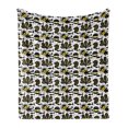 thumbnail image 1 of Fish Soft Flannel Fleece Throw Blanket, Child Swimming Deep down in the Ocean Amongst Reef Fish Nursery, Cozy Plush for Indoor and Outdoor Use, 50" x 60", Earth Yellow Black and White, by Ambesonne, 1 of 5