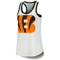 thumbnail image 2 of Women's G-III 4Her by Carl Banks White Cincinnati Bengals Tater Racerback Tank Top, 2 of 3