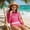 Hot Pink, variant on Girls Long Sleeve Color Stripe Rash Guard Swimsuit Slim Fit Two Piece Bathing Suit Beach Swimwear for Ages 7-16 Years