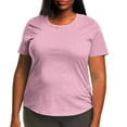 thumbnail image 2 of FRSASU Plus Size Summer T Shirts Women Tops Short Sleeve Round Neck Solid Casual Loose Fit Tee Tshirts Tunic Pink, 2 of 6
