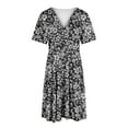thumbnail image 2 of TopLLC Robe d'Été Formelle pour Femme Grande Taille à Manches Courtes, Col en V, Florale, Courte, Robe de Soirée, 2 of 5
