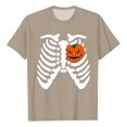thumbnail image 2 of VBARHMQRT Grey Sweatshirt White Bone Pumpkin Heart| Print Novelty Coat Men and Women T Shirt Adult Khaki, 2 of 3