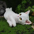 thumbnail image 2 of Escultura de gato blanco de resina realista para decoración de jardín, 2 of 2