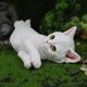 thumbnail image 2 of Escultura de gato blanco de resina realista para decoración de jardín, 2 of 2