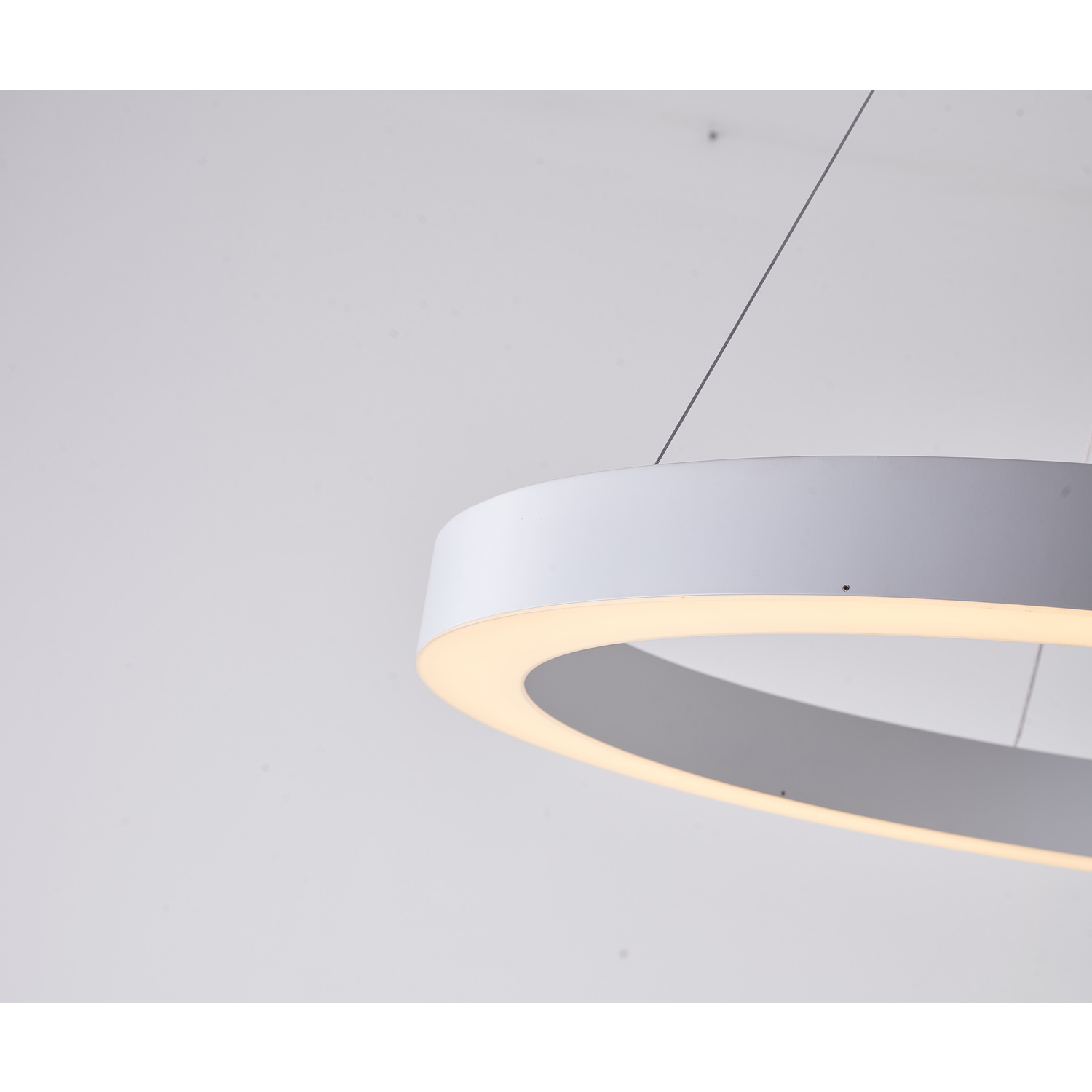 Modern Halo Ring Light - Matte White light Ceiling Light with Crystal Accent - 21.6 Inch Diameter