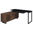 thumbnail image 4 of Maddox 60-inch L-Shape Office Computer Desk Black and Walnut, 4 of 12