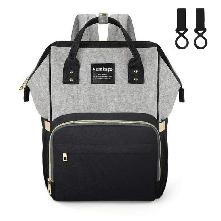 Vemingo Gray Large Capacity Mummy Maternity Nappy Bag Multifunctional Diaper Backpack Travel Backpack for Baby Care