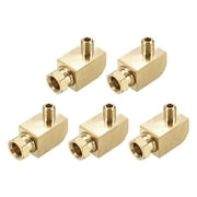 Brass Pipe Fitting,90 Degree Barstock Street Elbow,M6x0.75 Male x 6mm OD Pipe 5pcs