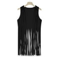 thumbnail image 4 of Neewe Women's Tassel Sleeveless Vest 70s Hippie Faux Suede Fringe Jacket Cardigan, 4 of 7