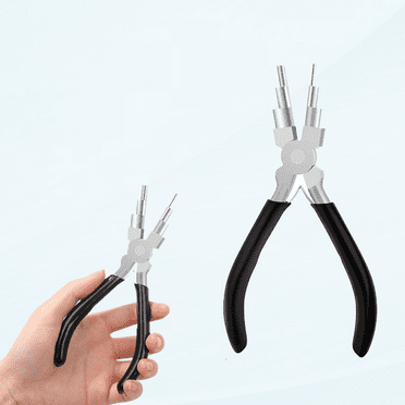 Bail Making Pliers, 6 in 1 Round Nose Pliers for Making Jump Rings, Wire Wrapping, Jewelry Making, Loop Making, Forming Bends
