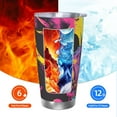 thumbnail image 6 of Bingfone Neon Gothic Skull Moon for 20 Oz Stainless Steel Travel Mug Double Wall Water Coffee Cup for Home,Office, Outdoor Works Great for Ice Drinks and Hot Beverage-Straw Three-piece Set, 6 of 8