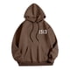 thumbnail image 5 of MHFRRA Sudadera con Capucha y Estampado de Letras, Informal, con Bolsillo Frontal, Ropa de Calle Cómoda para Uso Diario Marrón, 5 of 5