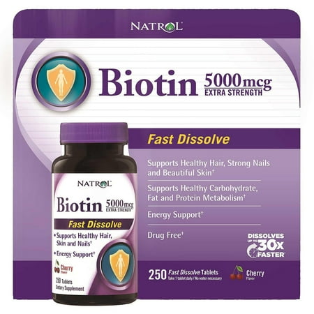 Natrol Biotine 5000mcg Extra Strength comprimés, 250 Ct