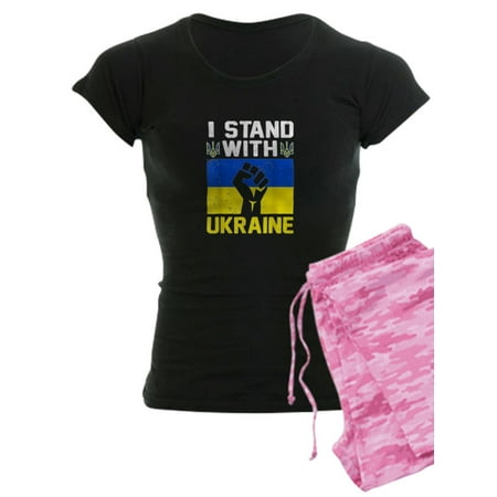 

CafePress - I Stand With Ukraine Ukrainian Flag Free U Pajamas - Women s Dark Pajamas