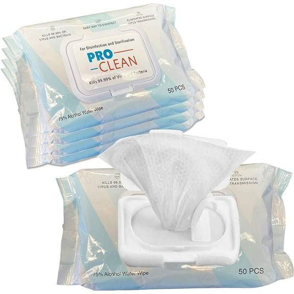 ProClean Disinfecting 75% Alcohol Wipes 50 Wipes - 4 Pack