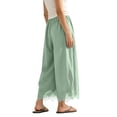 thumbnail image 6 of Women's Casual Pants Elastic Waist Patch Lace Pant With Pockets Baggy Straight Leg Trousers, 6 of 7
