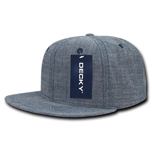 Decky 1094 6 Panel High Profile Structured Denim Snapback-Blue