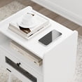 thumbnail image 6 of Masupu Night Stand, Modern Side Table Nightstand Bedside Table with Storage Drawer and Open Wood Shelf,Small End Side Table with Front Clear Drawer for Bedroom,Living Room,White Without Outlet, 6 of 8