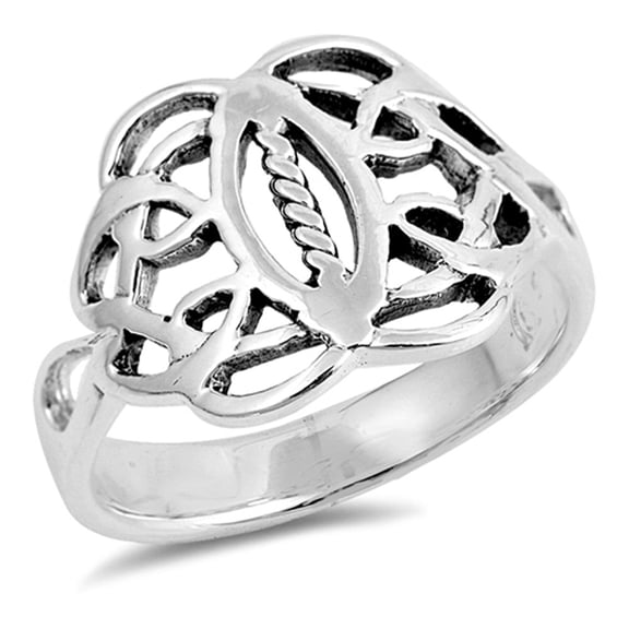 Boho Oxidized Filigree Endless Knot Ring 925 Sterling Silver Band Jewelry Female Male Unisex Size 9