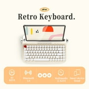 ITIGOITIE Retro Typewriter Style Bluetooth Keyboard, 84-Key Compact Design, Multi-Device Support, Yellowish White