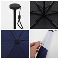 thumbnail image 3 of Unique Bargains 1 Pc Folding Umbrella Lightweight Two-color Travel Umbrella Navy Blue White, 3 of 6