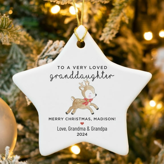 Personalized Granddaughter Ornament, Christmas Ornament From Grandparents, Gift From Grandma and Grandpa, Loved Granddaughter Keepsake