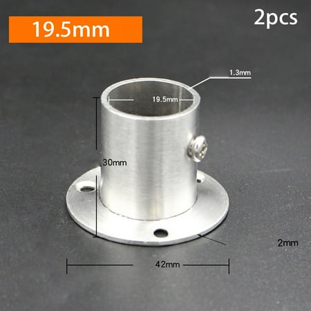 

Stainless Steel Cabinet Clothes Closet Rod Bracket Holder Flange Socket 2 Pcs