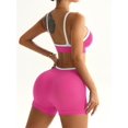thumbnail image 5 of Brassiere And Shorts Set Sports Bras For Women Halter Strap Quick-Drying Sports Underwear Set, Shock-Absorbing, Cushioned Yoga Bra, Outdoor Running And Fitness Wear Rose red L, 5 of 6
