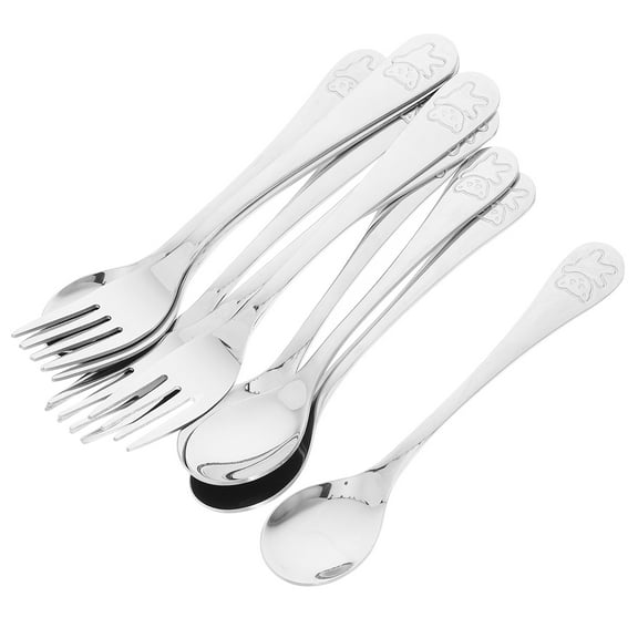 PAMINGONO 5Sets Toddler Fork and Spoon Set Ergonomic Grip for Safe Eating Kids Forks and Spoons Set