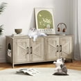 thumbnail image 2 of Gymax Cat Litter Box Enclosure for 2 Cats w/ Double Rooms Wooden Cat Washroom Cabinet Oak, 2 of 10