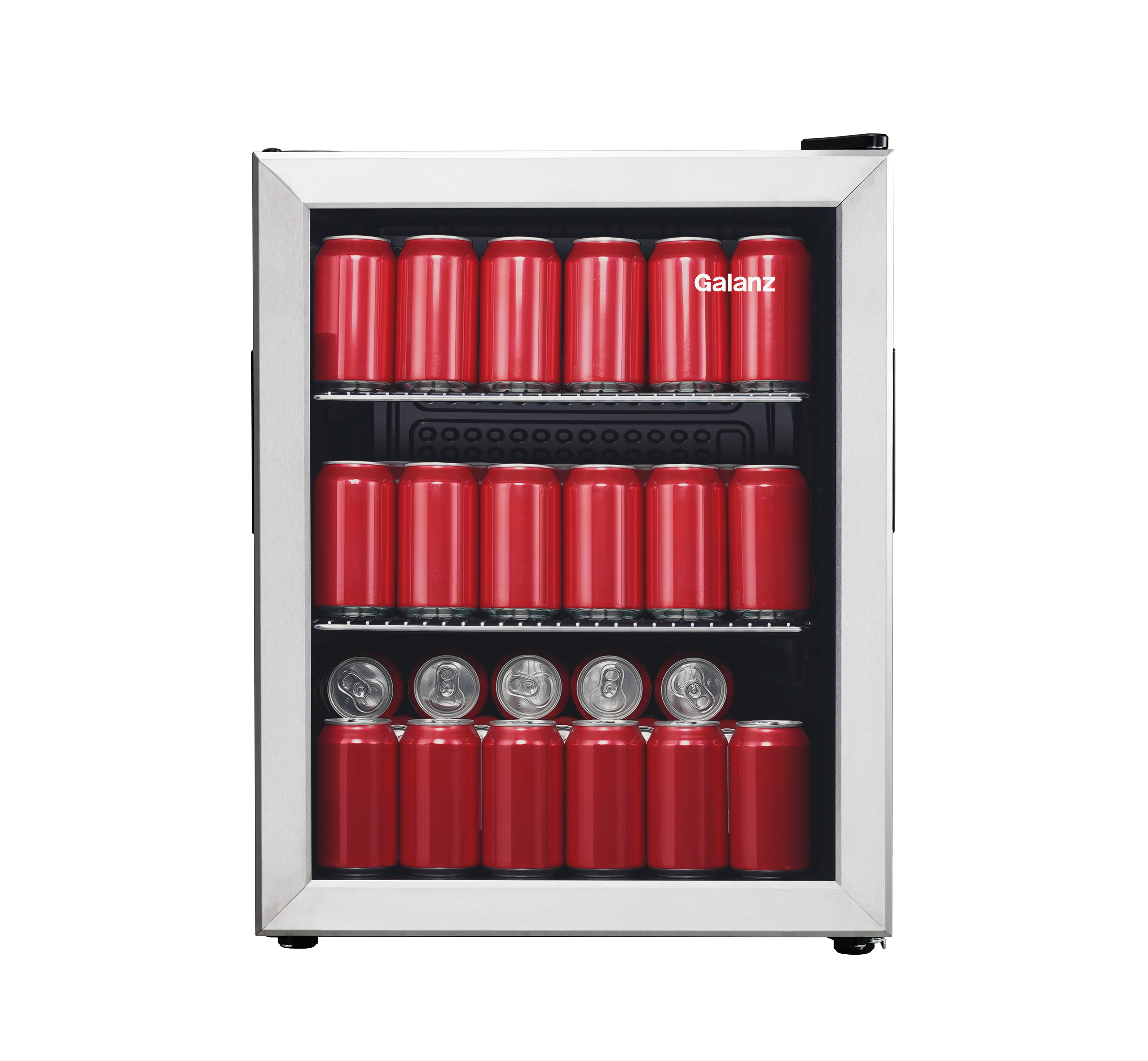 Galanz 85 Can Beverage Cooler, Glass Door Beverage Refrigerator