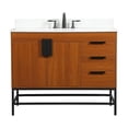 thumbnail image 3 of Elegant Decor Eugene 42" MDF Single Bathroom Vanity with Backsplash in Teak, 3 of 8