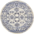 thumbnail image 2 of Unique Loom Tapis de Bordure Rustique la Jolla 3' 3' 3 Rond Bleu/ivoire, 2 of 2
