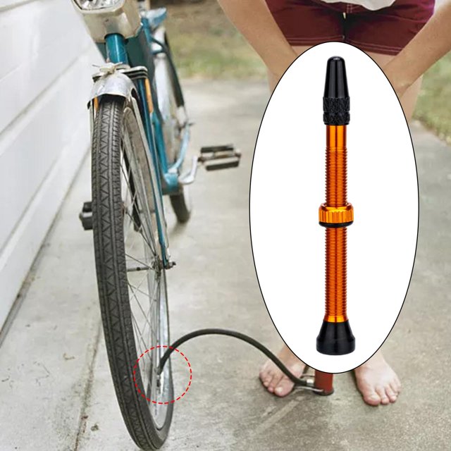 Vástago de Válvula Presta Cola Sin Cámara Naranja 60mm