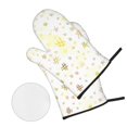 thumbnail image 3 of YFYANG Mitaines de Four et Supports de Pot Ensembles 4 Pcs, Antidérapant Résistant à la Chaleur Ligne Jaune Graffiti Gant de Cuisine Tapis de Pot pour Cuisiner et Pâtisser, 3 of 8